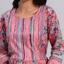 pristyle Women Gown Orange Ankle Length Dress image 4