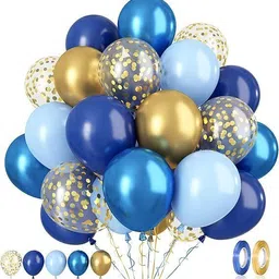 aniloons Solid Blue & Gold Birthday Party Decoration Set. Balloon-picture-27