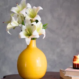 behoma Lyra Yellow Iron Vase image 1