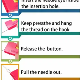 be sure Automatic Sewing Needle Threader Device for Thread Insertion Guide Hand Stitching and Sewing - Pack of 3 Thread Pick image 2
