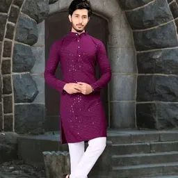 jilani traders Men Viscose Rayon Kurta Pyjama Set-picture-15