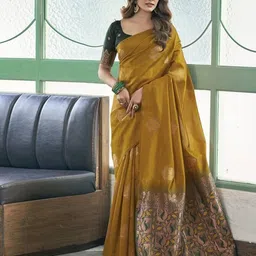 ghan sals Woven Bollywood Jacquard Saree image 2