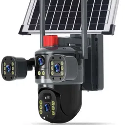 OneXsale 12MP 4g Solar 3 Lens CCTV Camera Night Vision IP66 Weatherproof Motion Tracking Security Camera image 1