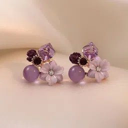 dressberry Charming Flower Korean Earrings for Women for Girls Everyday and Party Wear Alloy Stud Earring-picture-11
