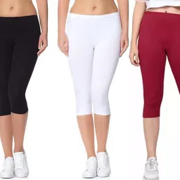 gravin greek Women Black, White, Maroon Capri-picture-27