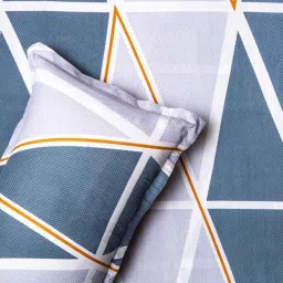 alliance Grey Geometric 160 TC Microfibre Queen Sized Bedsheet with 2 Pillow Covers image 4