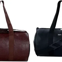 msy style 40 L Gym Duffel Bag - Combo Gym Duffel Bags – 2-Pack Travel & Fitness Bags (Black + Brown) - Blue, Brown-picture-26