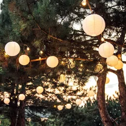 shuang you Hanging paper White Lantern 10Pack of L 12 inch 67 White Paper Hanging Lantern-picture-25