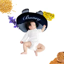 tag24 Infant Head Shaping Neck Support 0-18 M Kids |Rai Pillow for Sleep Bed Set Mustard Seeds Solid Baby Pillow Pack of 1 image 1