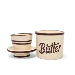 voidrop Ceramic Butter Dish Tray Bell Container with Lid image 4