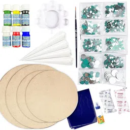 qroof Lippan Art Material DIY Kit MDF Coaster , Mirrors Craft , Paint Colours-picture-17