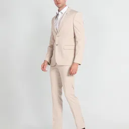 arrow Men Self Design Two Piece Suit Solid Suit image 3