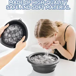 rbgiit Silicone Massage Bowl Portable Foldable Silicone Ice Bowl with Ice Tray – Spa & Home Facial Therapy-picture-23