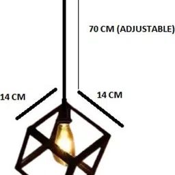 areezo Black Cube Shape Modern Design Hanging Pendant Ceiling Lamp Light for Home,Dining Room,Bedroom,Living Room,Office Decor (Bulb Not Included) Pendants Ceiling Lamp image 5