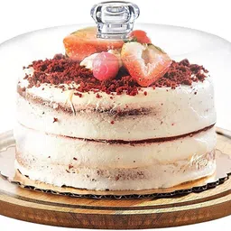 adfresh Wooden Cake Stand with Dome Attractive Cake Serving Tray Acrylic Cake Server Bamboo, Acrylic Cake Server-picture-19
