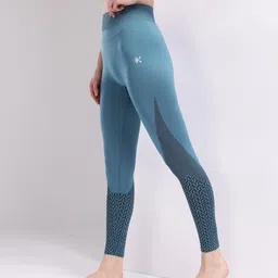 hrx by hrithik roshan Printed Women Blue Tights image 4