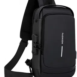 uzan Black Men & Women Sling Bag Anti-Theft, Waterproof, USB Charging, Crossbody with Adjustable Strap-picture-43