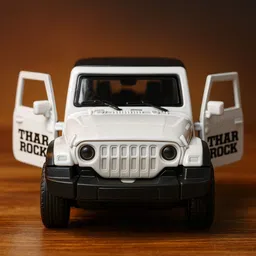 White Thar Die-Cast Metal Toy Car | Pull-Back Action | Openable Doors-image-52