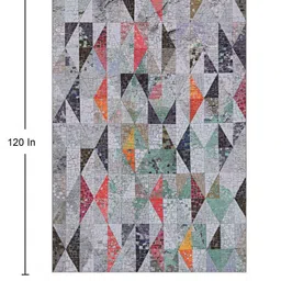 kaleen india Grey Geometric Polyester 8' X 10' Machine Made Carpet image 3