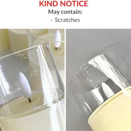 adorazone Pillar Candles | Flameless & Smokeless Battery Operated Glass Look LED Pillar Candle image 4
