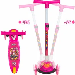 little creation Adjustable Height LED light scooter foldable with PU Wheelsand Brakes image 5