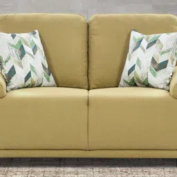 casacraft from pepperfry Clarksville Fabric 2 Seater Sofa in Olive Green Colour image 1