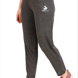 seaprint Pack of 2 Women Solid Black, Grey Track Pants image 3