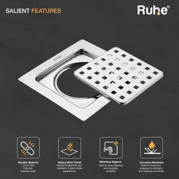 ruhe Floor Stainless Steel Push Down Strainer image 4