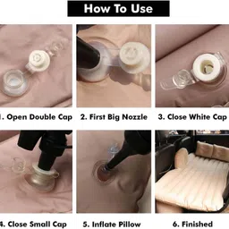 gadiparts ™ Car Inflatable Bed Beige with Two Air Pillows with Pump Kit for Ritz car Bed air sofa Car Inflatable Bed image 3