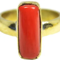 yadav en 3.55 Ratti Moonga Astrological Stone Coral Adjustable Ring Copper Coral Gold Plated Ring-picture-16