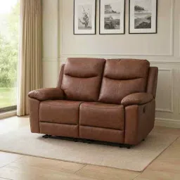 royaloak Dallas American Leatherette Manual 2 Seater Recliner In Brown Color-picture-38