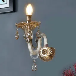 Fizz Metal & Glass Candle Wall Light (Gold)-image-13