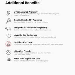 woodsworth from pepperfry Segur Sheesham Wood 6 Seater Dining Set in Scratch Resistant Provincial Teak Finish with Grey Cushion image 4