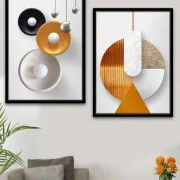 art street Decorative Images Gold Canvas Framed Wildlife Art Print Set of 2-picture-23