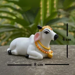 poupee Cow idol | cow statue | cow statue big size | kamdhenu cow statue big size | 8CM Decorative Showpiece - 4 cm image 3