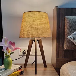 plypandit Tripod Table Lamp in Dark Wood Finish Table Lamp-picture-24