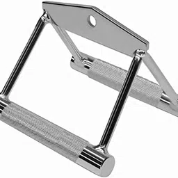 generic Combo of Gym Accessories attachments, Triceps EZ Curl Handle Pro-Grip, V Handle, Seated Rowing Handle, D Handle pair with Safety Locks image 2