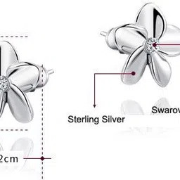 silver shoppee My Love Swarovski Crystal Sterling Silver Stud Earring image 4