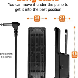 softline pro SP39 Sustain Keyboard Sustain Pedal for Electronic Keyboard with Polarity Switch Damper & Sustain Pedal image 4