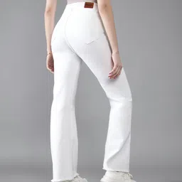 dolce crudo Women Boot-Leg High Rise White Jeans image 2