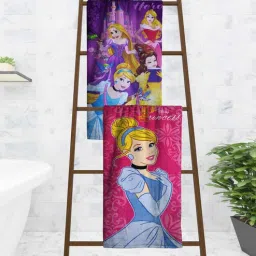 athom living Disney Princess Multicolor 350 GSM Cotton Kids Towels (Set Of 2)-picture-10