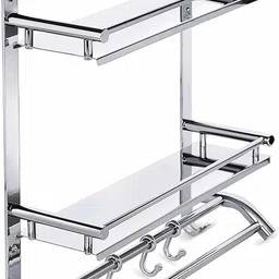 well set RACK SHELF SILVER Towel Holder image 2