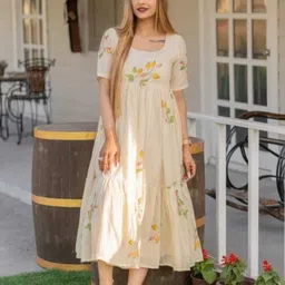 rooprani textiles Women Floral Print Viscose Rayon Anarkali Kurta-picture-18