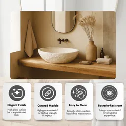 colston Verron Basin | Wash Basins for Bathrooms | Wash Basin Marble Stone 10314 Counter Top image 5