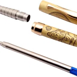 ledos Set Of 2 - Legendary Lord Balaji & Ganesh Limited Edition Ballpoint Pen Brushed Gold Mini Size Pen Gift Set image 5
