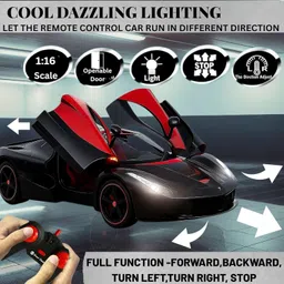 nickspool 1:16 RC Car for Kids, Rechargeable, Fast, LED, Open Doors, Realistic Toy image 5