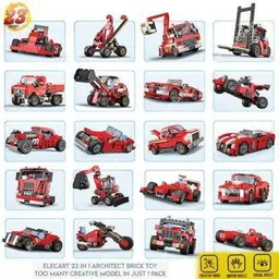 house of common Red Super Speedster Race Car Building LEGO Blocks , 23 in 1 image 2