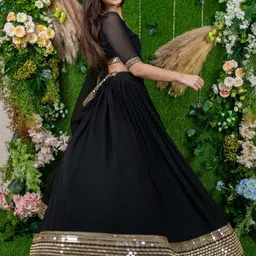 trijal fab Embroidered Semi Stitched Lehenga Choli image 5