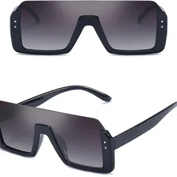 roadway UV Protection Retro Square Sunglasses (Free Size) image 2