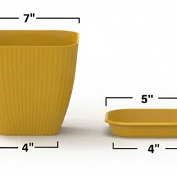 decorzone 5 Premium Square Pots with tray flower plant pots gamle vase planters Plant Container Set image 2